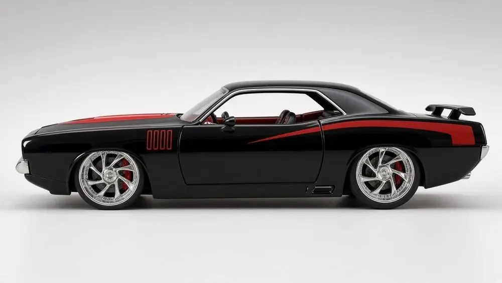 Jada Bigtime Muscle Cuda Black Red Diecast 1:24